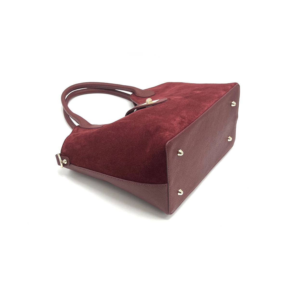 Bolso de Piel de Ante Burdeos Roma Made in Italy – Artesanía Italiana
