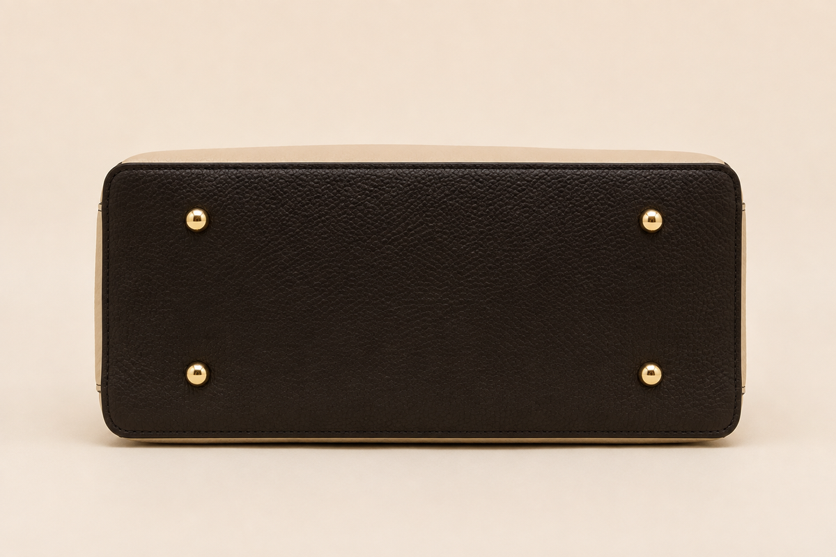 Nora – Bolso de Piel Italiana Auténtica | Made in Italy | Crema y Marrón