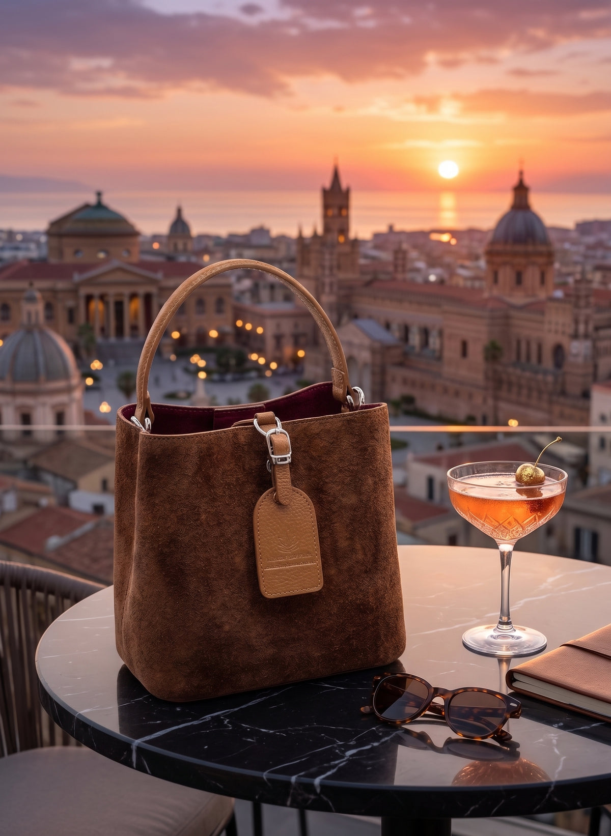 Bolso tipo saco Verona de ante Made in Italy – Artesanal italiana