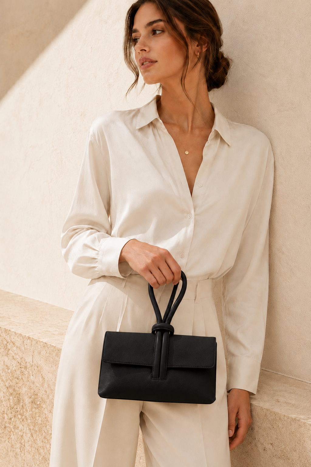 Aurea - Bolso de mano de piel negro