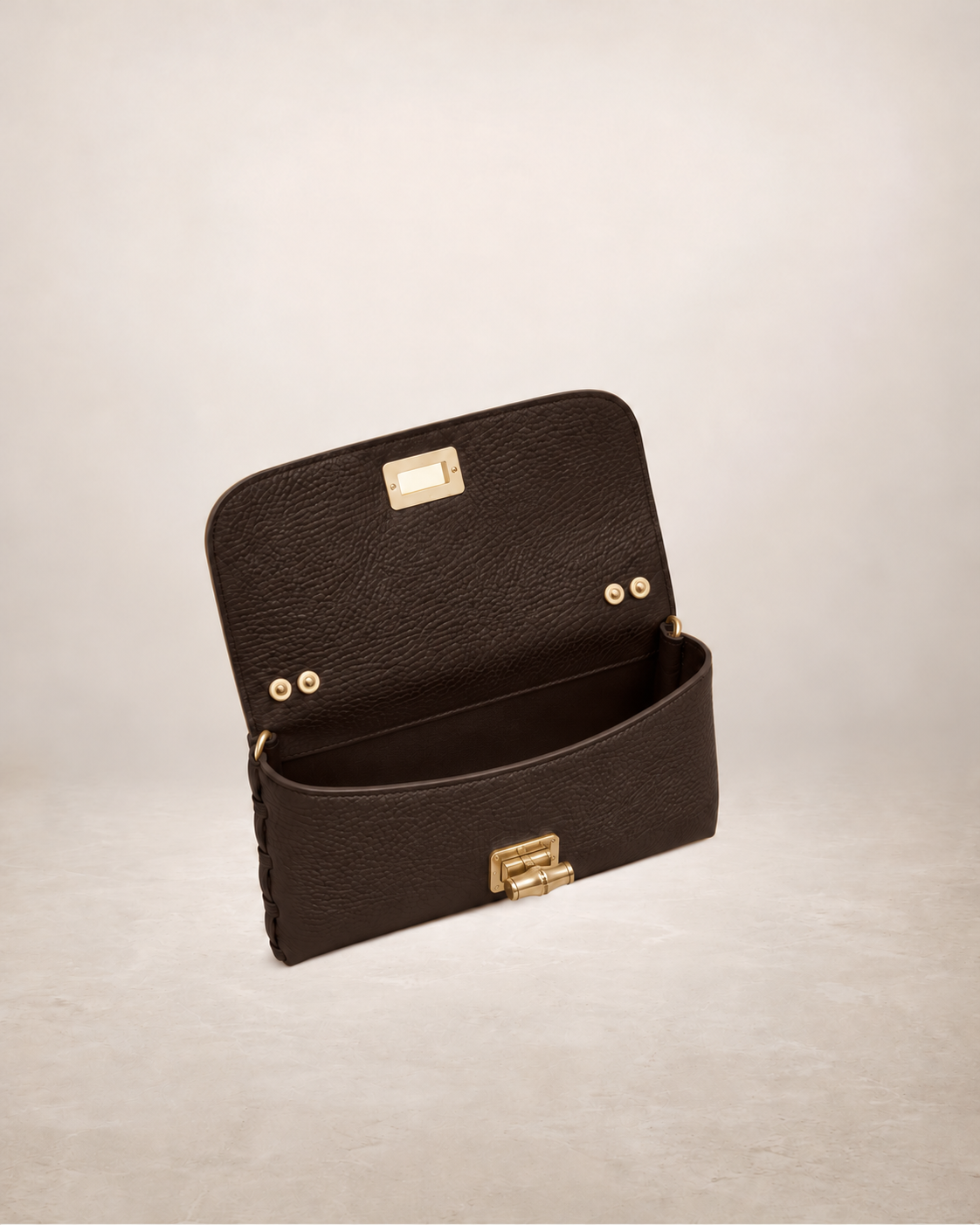 Amalfi - Bolso de mano en piel marrón chocolate