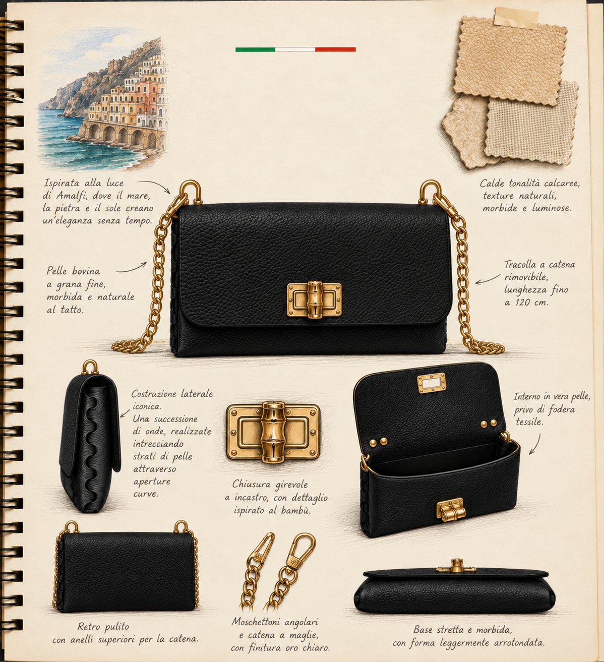 Amalfi - Bolso de piel negro