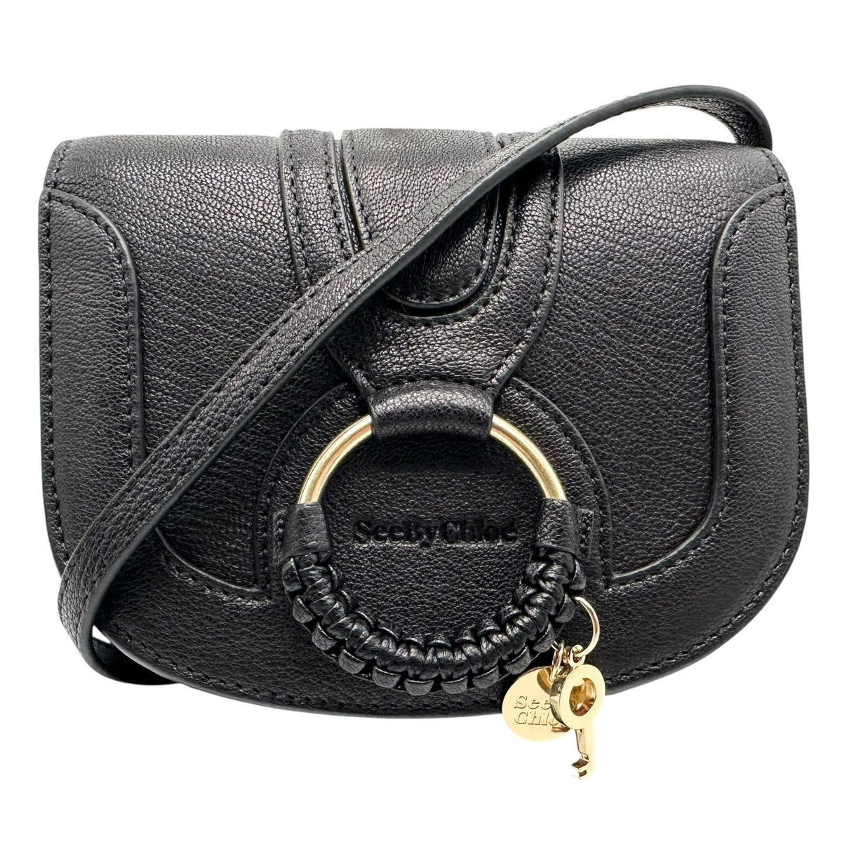 Bolso de silla de montar mini Hana de See by Chloé en negro con anilla: artículo de segunda mano en excelentes condiciones