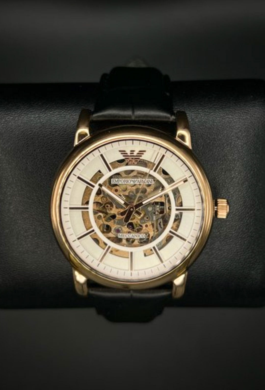Reloj Automático Emporio Armani Meccanico AR60007 Color Oro Champán 43mm – Nunca Usado