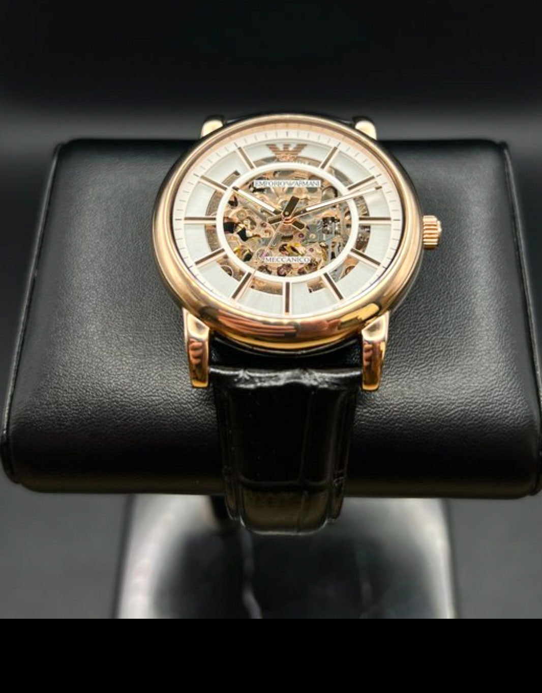 Reloj Automático Emporio Armani Meccanico AR60007 Color Oro Champán 43mm – Nunca Usado