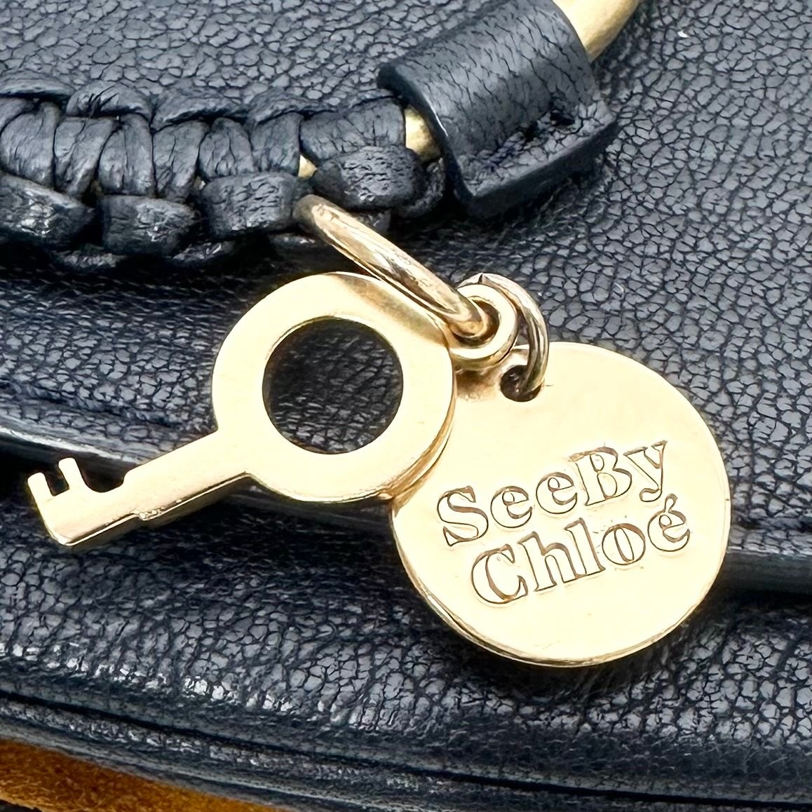See by Chloé Hana Bolso Mediano Bicolor en Piel y Ante – Pre-Owned en Excelentes Condiciones